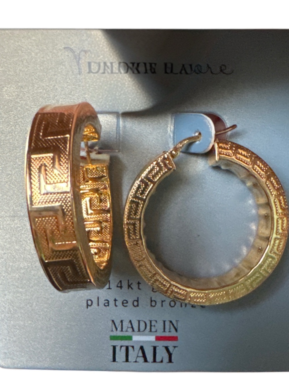 Mia Fiorr Italy Diadema 14 K plated earrings